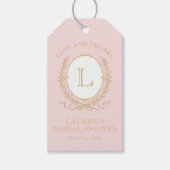 Vintage Pink Paris Glam | Monogram Bridal Shower Geschenkanhänger (Vorderseite)