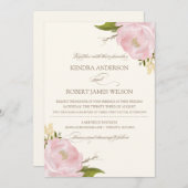 Vintage Pink-Peonies-Hochzeitsfeier II Einladung (Vorne/Hinten)