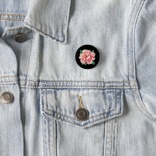 Vintage Pink Peony Blume Button (Beispiel)
