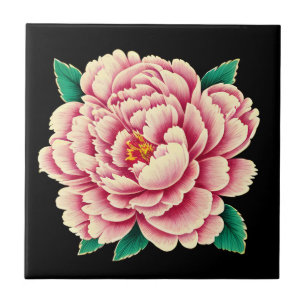 Vintage Pink Peony Blume Fliese