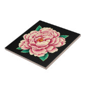 Vintage Pink Peony Blume Fliese (Seite)
