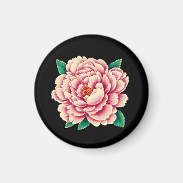 Vintage Pink Peony Blume Magnet