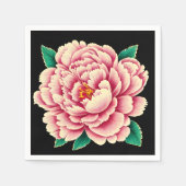 Vintage Pink Peony Blume Serviette (Vorderseite)