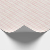 Vintage Pink Plaid Gingham Coquette Wrapping Paper Geschenkpapier (Ecke)