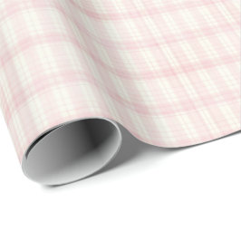 Vintage Pink Plaid Gingham Coquette Wrapping Paper Geschenkpapier