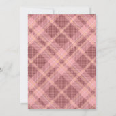 Vintage Pink Plaid Teddy Bear Baby Shower Einladung (Rückseite)