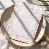 Vintage Pink Rose Baby Shower  Einladung