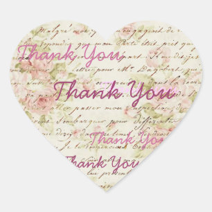 Vintage Pink Rose Floral Steampunk Hochzeit Herz-Aufkleber