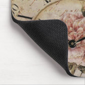 Vintage Pink Rose Floral Steampunk Hochzeit Mousepad (Ecke)