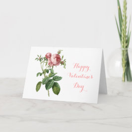 vintage pink rose flowers happy Valentine's day Feiertagskarte