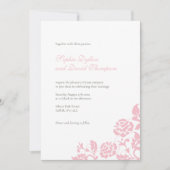 Vintage Pink Rose Lace Pattern Hochzeit Einladung (Vorderseite)