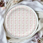 Vintage Pink Rose Pappteller