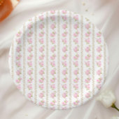 Vintage Pink Rose Pappteller