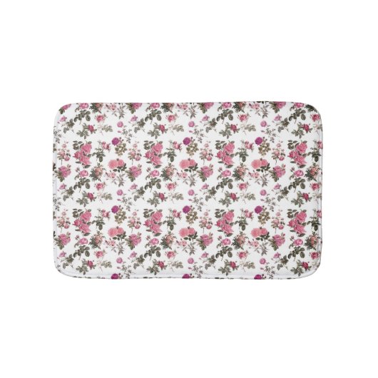 Vintage Pink Roses Badematte (Vorderseite)