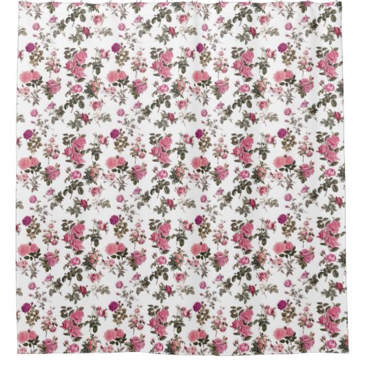 Vintage Pink Roses Duschvorhang (Vorderseite)