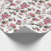 Vintage Pink Roses Geschenkpapier (Ecke)