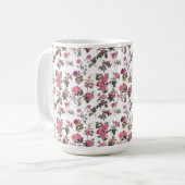Vintage Pink Roses Kaffeetasse (Vorderseite Links)