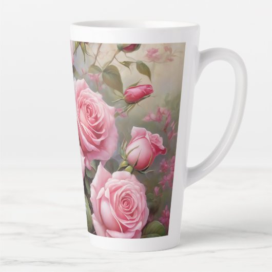 Vintage Pink Roses Milchtasse (Rechts)
