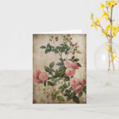 Vintage Pink Roses Note Card. Karte (Gelbe Blume)