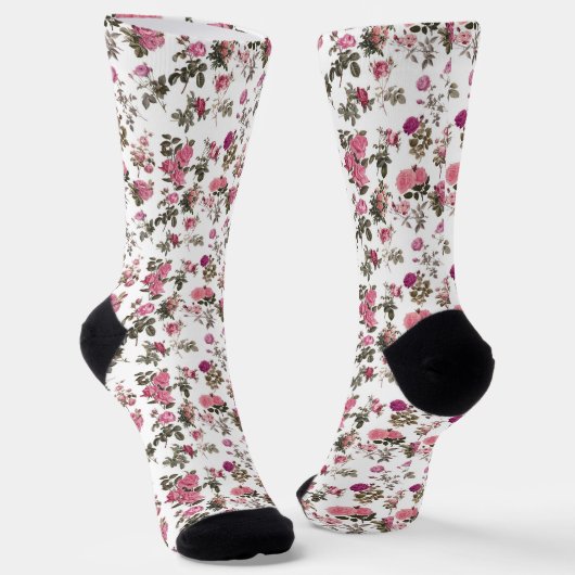 Vintage Pink Roses Socken (Gewinkelt)