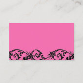 Vintage Pink Swirl-Hochzeitsplätze Platzkarte (Rückseite)