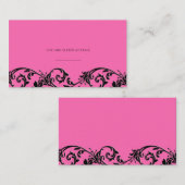 Vintage Pink Swirl-Hochzeitsplätze Platzkarte (Vorne/Hinten)