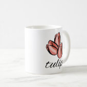 Vintage Pink Tulpe Blume cooles Blumengeschenk Kaffeetasse (VorderseiteRechts)