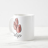 Vintage Pink Tulpe Blume cooles Blumengeschenk Kaffeetasse (Vorderseite Links)