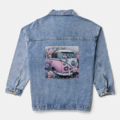 Vintage Pink VW Bus Jeansjacke (Rückseite)