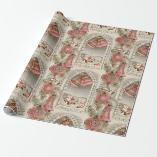 Vintage Pink Weihnachten  Geschenkpapier