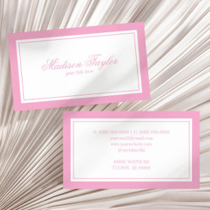 Vintage Pink Weißer Old Money Stil Custom Visitenkarte
