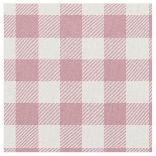 Vintage Pink & White Plaid Gingham Stoff (Nahaufnahme)