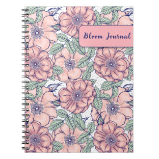Vintage Pink Wild Rosehip Botanical Bloom Journal  Notizblock