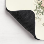 Vintage, pinkfarbene, violett-grüne Blume Mousepad (Ecke)