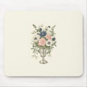 Vintage, pinkfarbene, violett-grüne Blume Mousepad (Vorne)