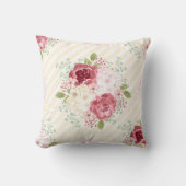 Vintage PINKROSEN DURCH PILLOW Kissen (Vorderseite)