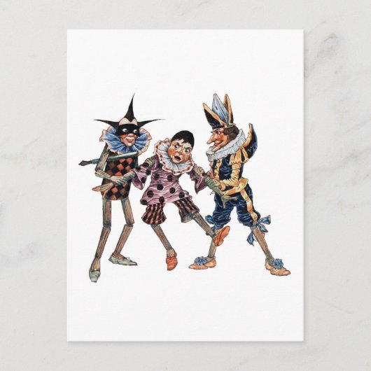 Vintage Pinocchio-Illustration Postkarte (Vorderseite)