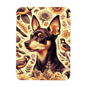 Vintage Pinscher Illustration Magnet