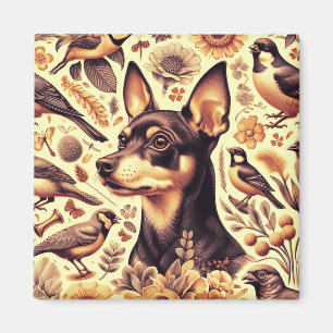 Vintage Pinscher Illustration Magnet