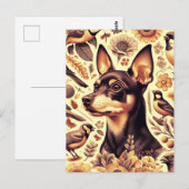 Vintage Pinscher Illustration Postkarte (Vorne/Hinten)