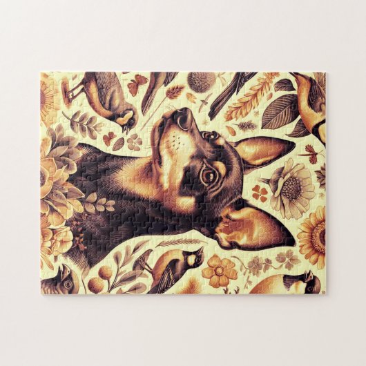Vintage Pinscher Illustration Puzzle (Horizontal)