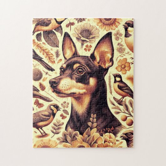 Vintage Pinscher Illustration Puzzle (Vertikal)