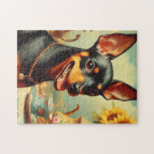 Vintage Pinscher-Malerei Puzzle (Horizontal)