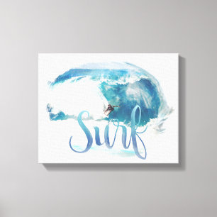Vintage-Pinsel-Style-Surf Leinwanddruck