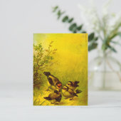 Vintage Pinselspalte Postkarte (Stehend Vorderseite)