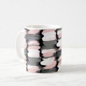 Vintage Pinselstriche, grau-rosa Dekoration. Kaffeetasse (Vorderseite Links)