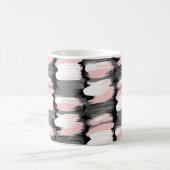 Vintage Pinselstriche, grau-rosa Dekoration. Kaffeetasse (Mittel)