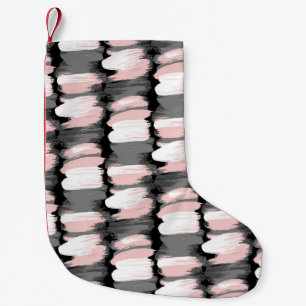 Vintage Pinselstriche, grau-rosa Dekoration. Kleiner Weihnachtsstrumpf