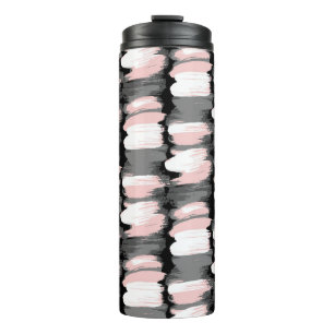 Vintage Pinselstriche, grau-rosa Dekoration. Thermosbecher