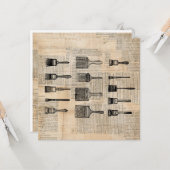 Vintage Pinselstriche Pinselstriche Druckausdruck Karte (Vorderseite/Rückseite Beispiel)